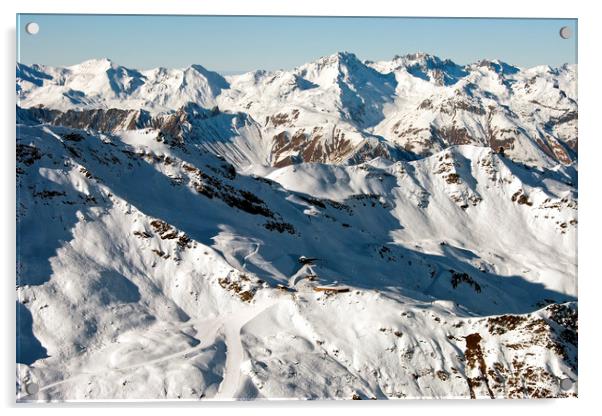 Meribel Mottaret 3 Valleys French Alps France Acrylic by Andy Evans Photos