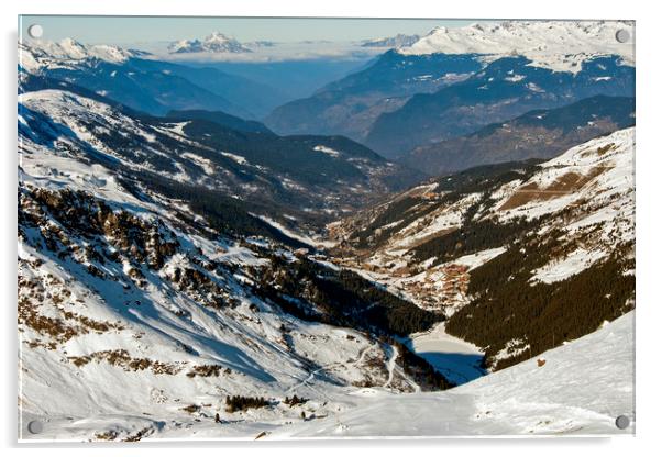 Meribel Mottaret 3 Valleys French Alps France Acrylic by Andy Evans Photos