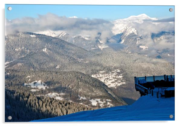 French Alps from Courchevel La Tania 3 Valleys Acrylic by Andy Evans Photos