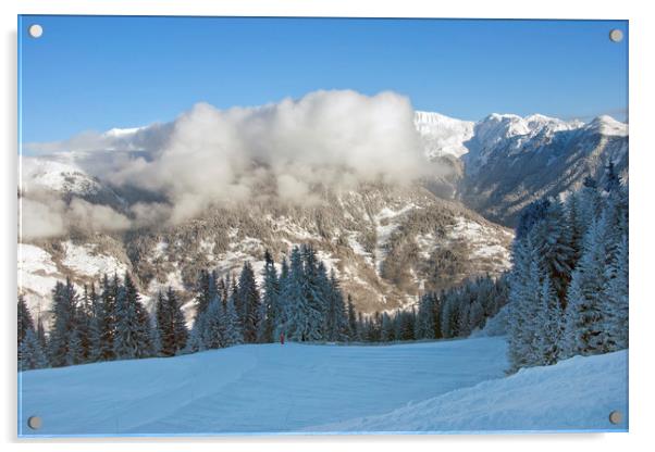 Courchevel La Tania 3 Valleys ski area France Acrylic by Andy Evans Photos