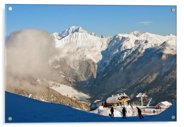Courchevel La Tania Mont Blanc France Acrylic by Andy Evans Photos