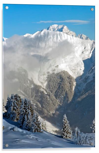 Courchevel 1850 Mont Blanc French Alps France Acrylic by Andy Evans Photos