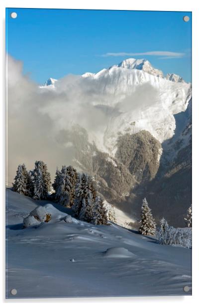 Courchevel 1850 Mont Blanc French Alps France Acrylic by Andy Evans Photos