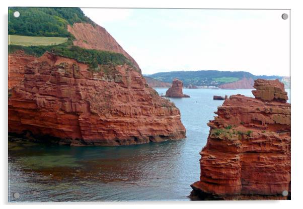 Ladram Bay Jurassic Coast Devon Acrylic by Andy Evans Photos