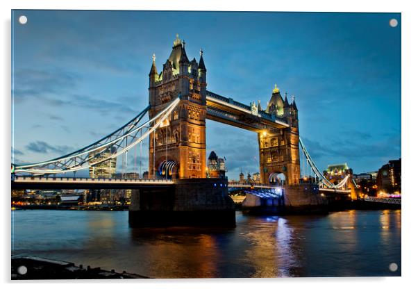 Tower Bridge River Thames London England Acrylic by Andy Evans Photos