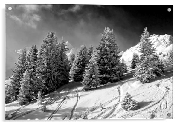Courchevel 1850 3 Valleys Alps France Acrylic by Andy Evans Photos