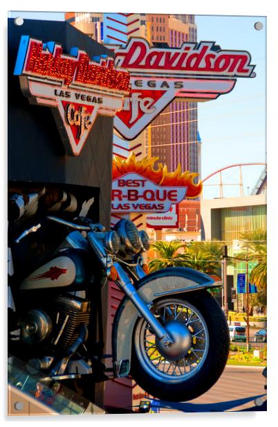 Harley-Davidson Cafe Las Vegas America Acrylic by Andy Evans Photos