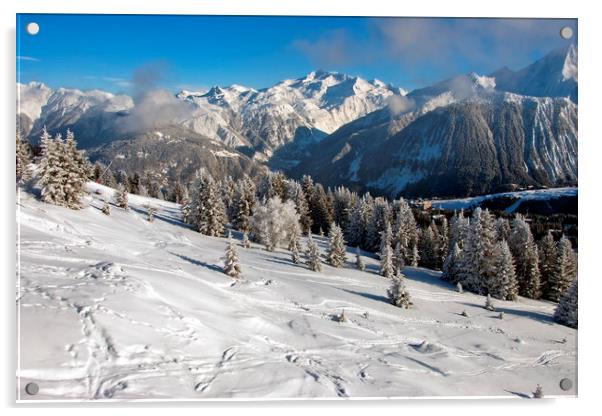 Courchevel 1850 3 Valleys French Alps France Acrylic by Andy Evans Photos