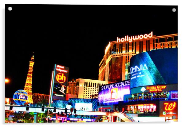 Planet Hollywood hotel Las Vegas Strip America Acrylic by Andy Evans Photos