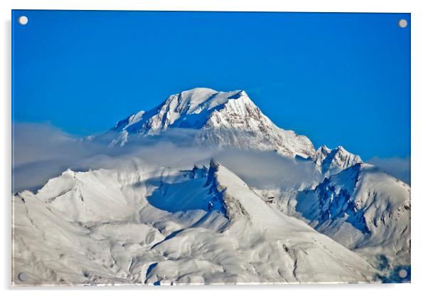 Mont Blanc from Les Arcs French Alps France Acrylic by Andy Evans Photos