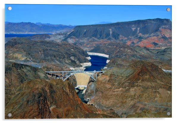 Hoover Dam Pat Tillman Bridge Arizona Nevada Ameri Acrylic by Andy Evans Photos