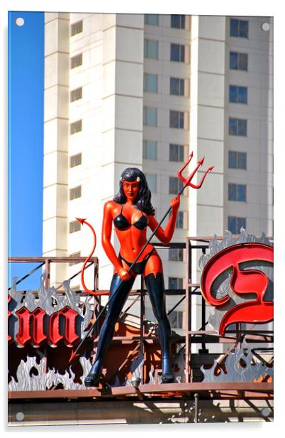 Devil Woman Las Vegas Strip America Acrylic by Andy Evans Photos