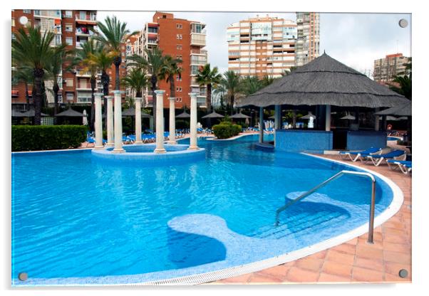 Solana Hotel Swimming Pool Benidorm Costa Blanca S Acrylic by Andy Evans Photos