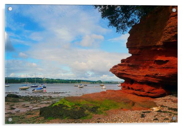 Lympstone On The River Exe Devon England UK Acrylic by Andy Evans Photos