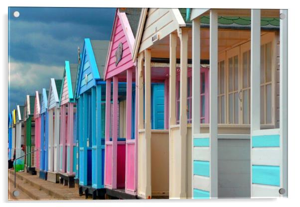 Southwold Beach Huts Suffolk England Acrylic by Andy Evans Photos