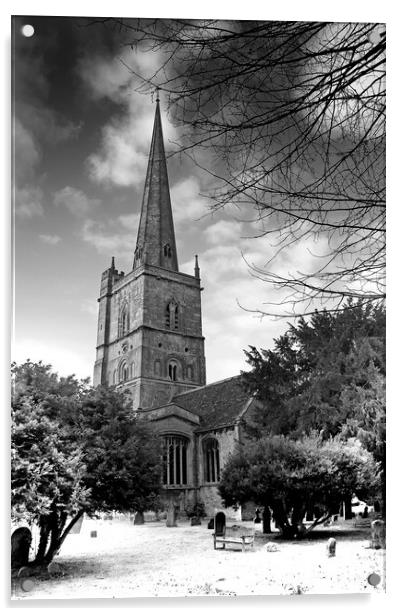 St John the Baptist Church Burford Cotswolds Acrylic by Andy Evans Photos