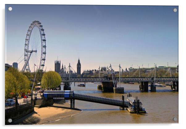 London Eye Houses of Parliament England Acrylic by Andy Evans Photos