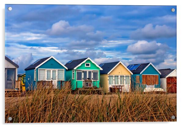 Beach Huts Hengistbury Head Dorset England UK Acrylic by Andy Evans Photos