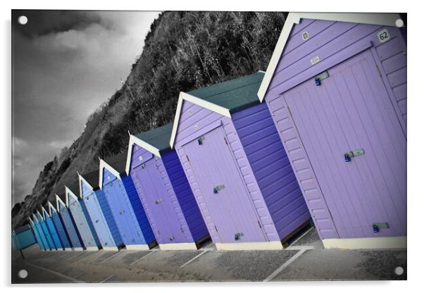 Bournemouth Beach Huts Dorset England UJ Acrylic by Andy Evans Photos