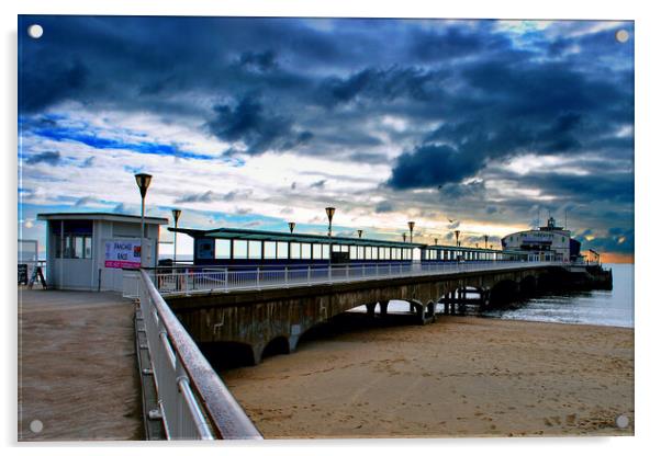 Bournemouth Pier And Beach Dorset Acrylic by Andy Evans Photos