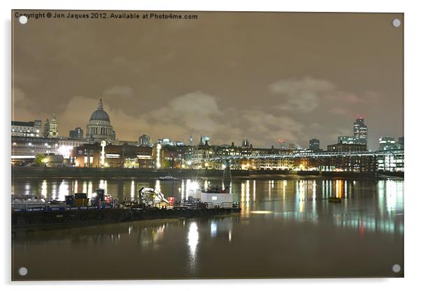 St Pauls Midnight Acrylic by Jon Jaques