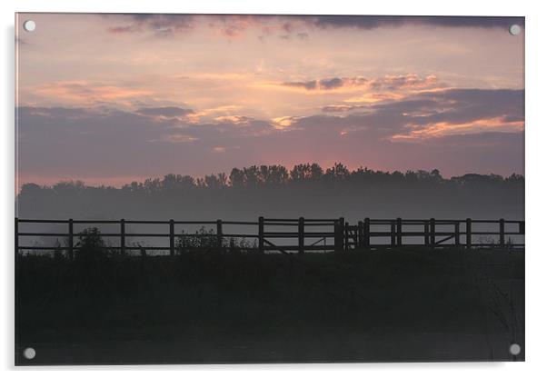 misty morning sunrise Acrylic by mark pettican