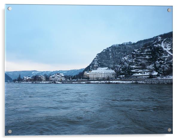 The Rhine in Winter Acrylic by Ian McNicholls