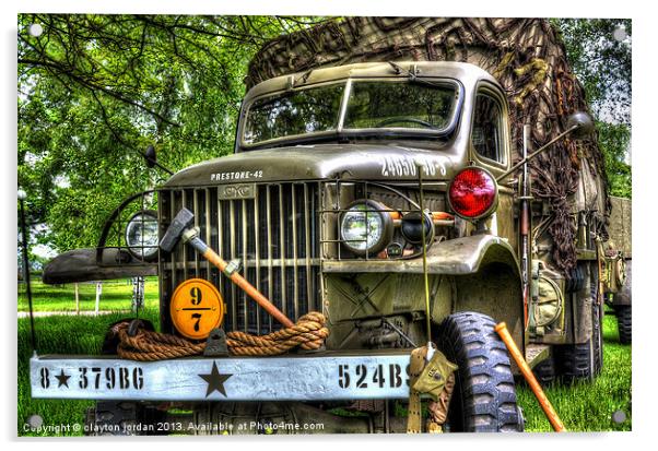 american army truck Acrylic by clayton jordan