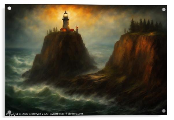 Lighthouse on the cliff I Acrylic by Olgast 