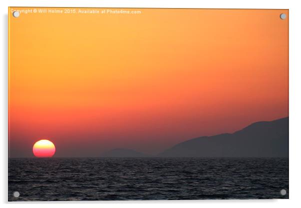  Sunset from Kos Acrylic by Will Holme