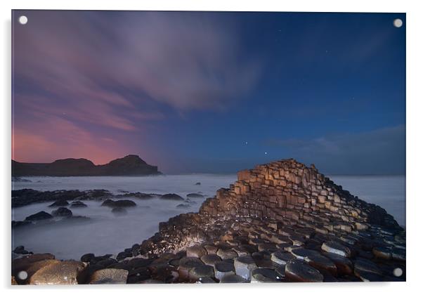 Giants Causeway at Night Acrylic by Paul Martin