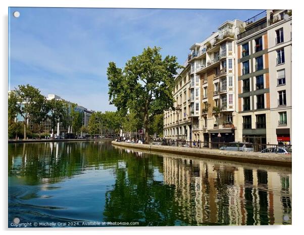 Canal Saint Martin Paris Acrylic by Michelle Orai