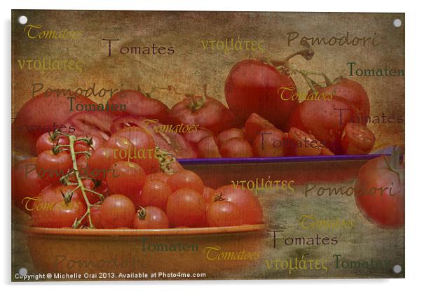 Tomatoes from around the World Acrylic by Michelle Orai