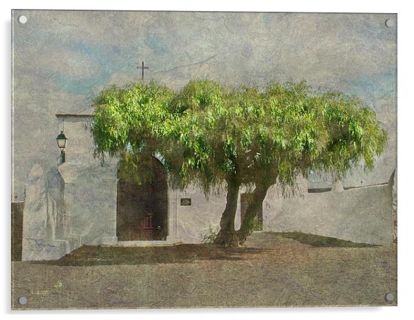 Little White Church Acrylic by Michelle Orai