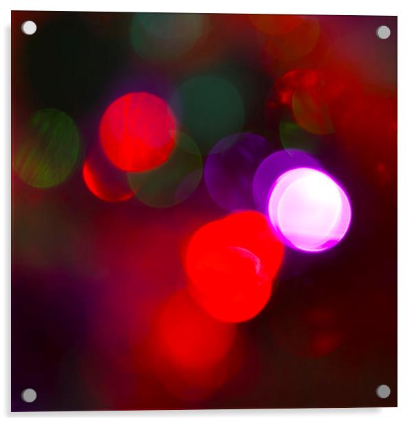 Christmas Bokeh Reds Acrylic by Michelle Orai