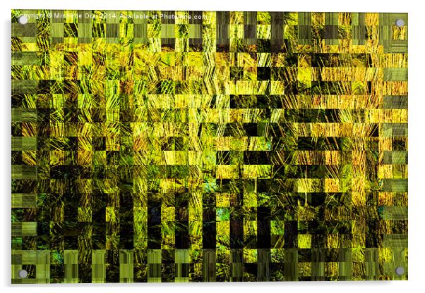 Woven Grass Abstract Acrylic by Michelle Orai