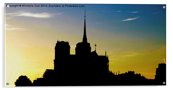 Notre Dame Silhouette Acrylic by Michelle Orai