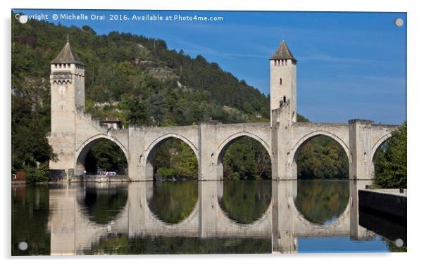 Pont Valentre, Cahors, France Acrylic by Michelle Orai
