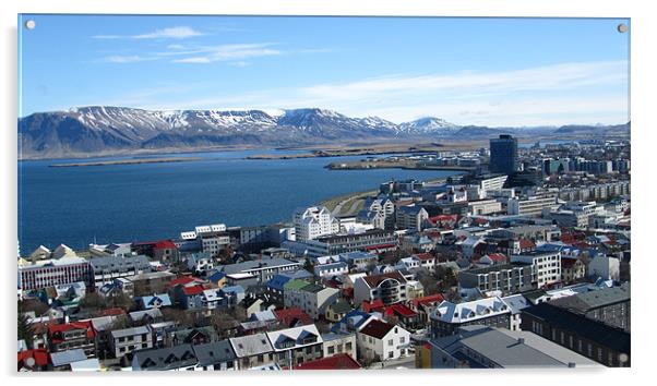 View over Reykjavik Acrylic by Isla Sault