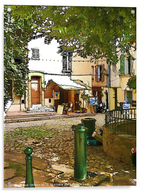 Streets of old St Tropez Acrylic by Rod Ohlsson