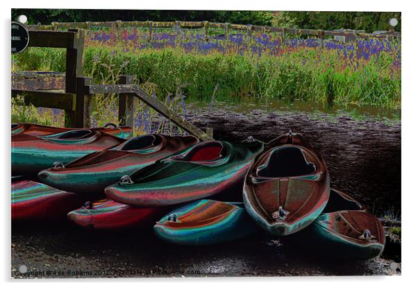 Canoes Acrylic by Ade Robbins