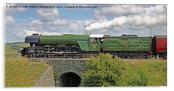 Flying Scotsman 60103 -Settle to Carlisle Line - 3 Acrylic by Colin Williams Photography
