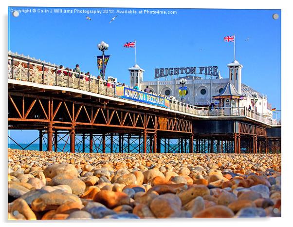 Brighton Beach And Pier Acrylic by Colin Williams Photography