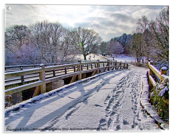 Footprints On The Bridge Acrylic by Colin Williams Photography
