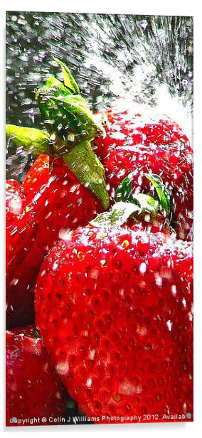 Strawberry Splatter 2.0 Acrylic by Colin Williams Photography