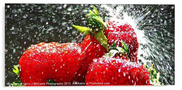Strawberry Splatter 3.0 Acrylic by Colin Williams Photography