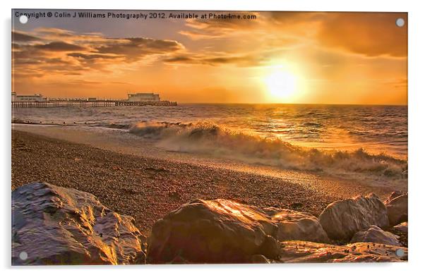 Worthing Beach Sunrise 3 Acrylic by Colin Williams Photography