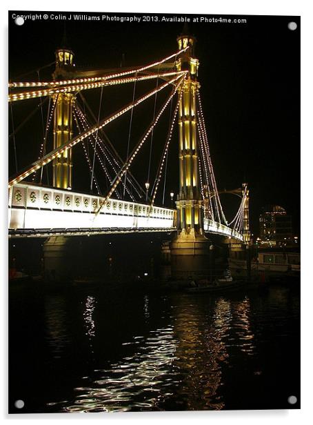 Albert Bridge, River Thames, London Acrylic by Colin Williams Photography