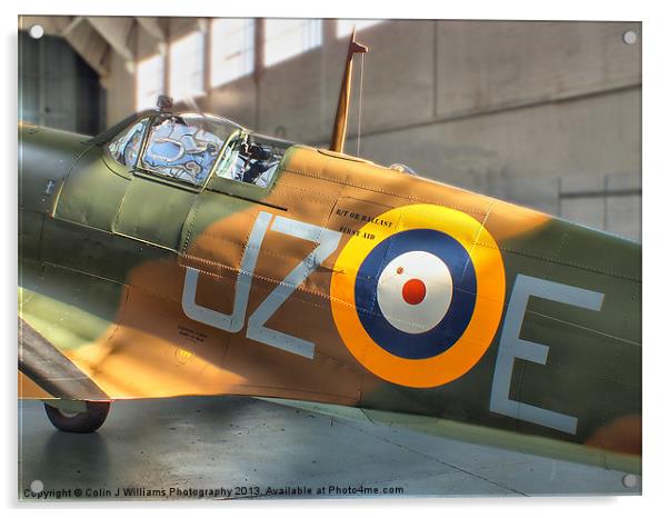 Sunlight On Spitfire Acrylic by Colin Williams Photography