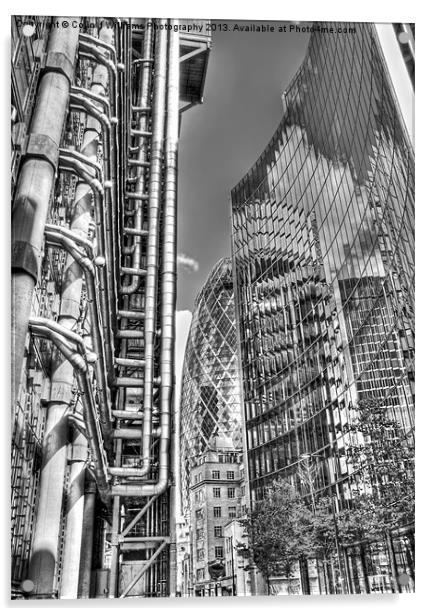 The Lloyds Building - The Gherkin - The Willis Bui Acrylic by Colin Williams Photography